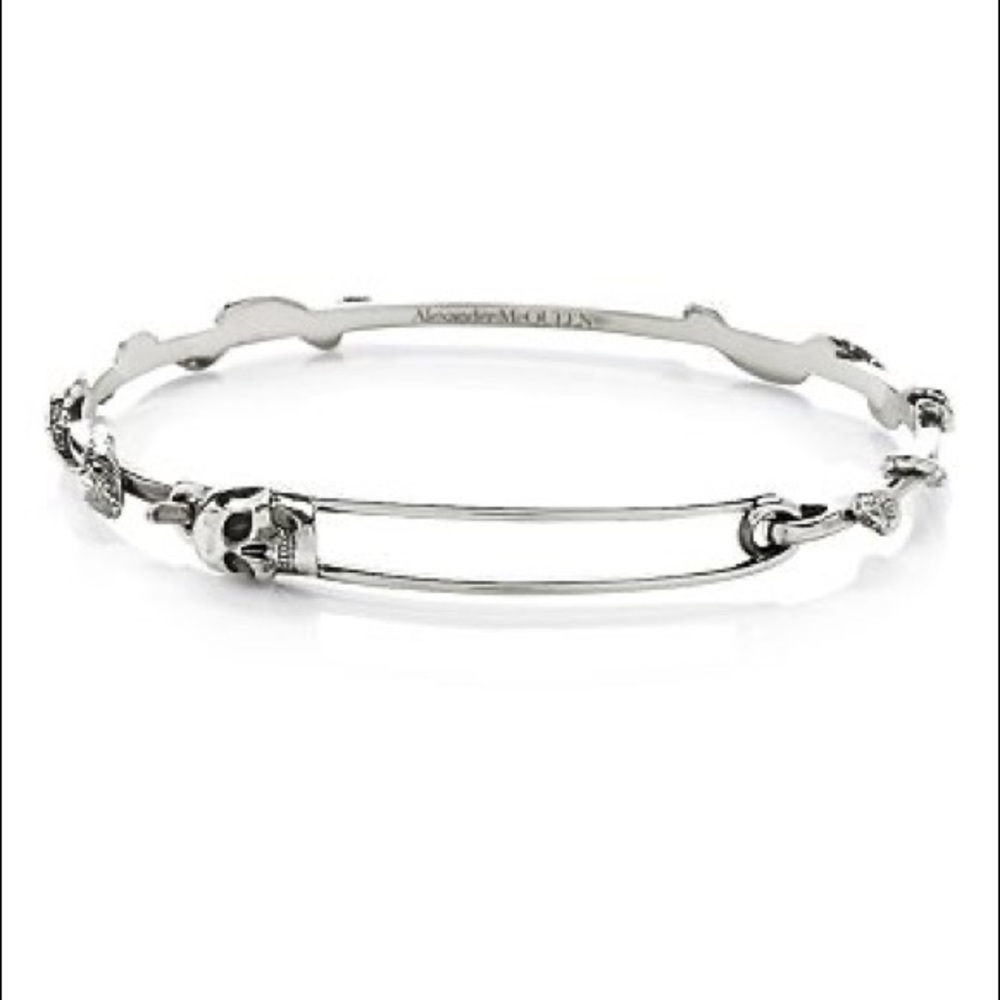 Alexander McQueen Skull Safety Pin Bracelet Authentic W/Signature Pouch